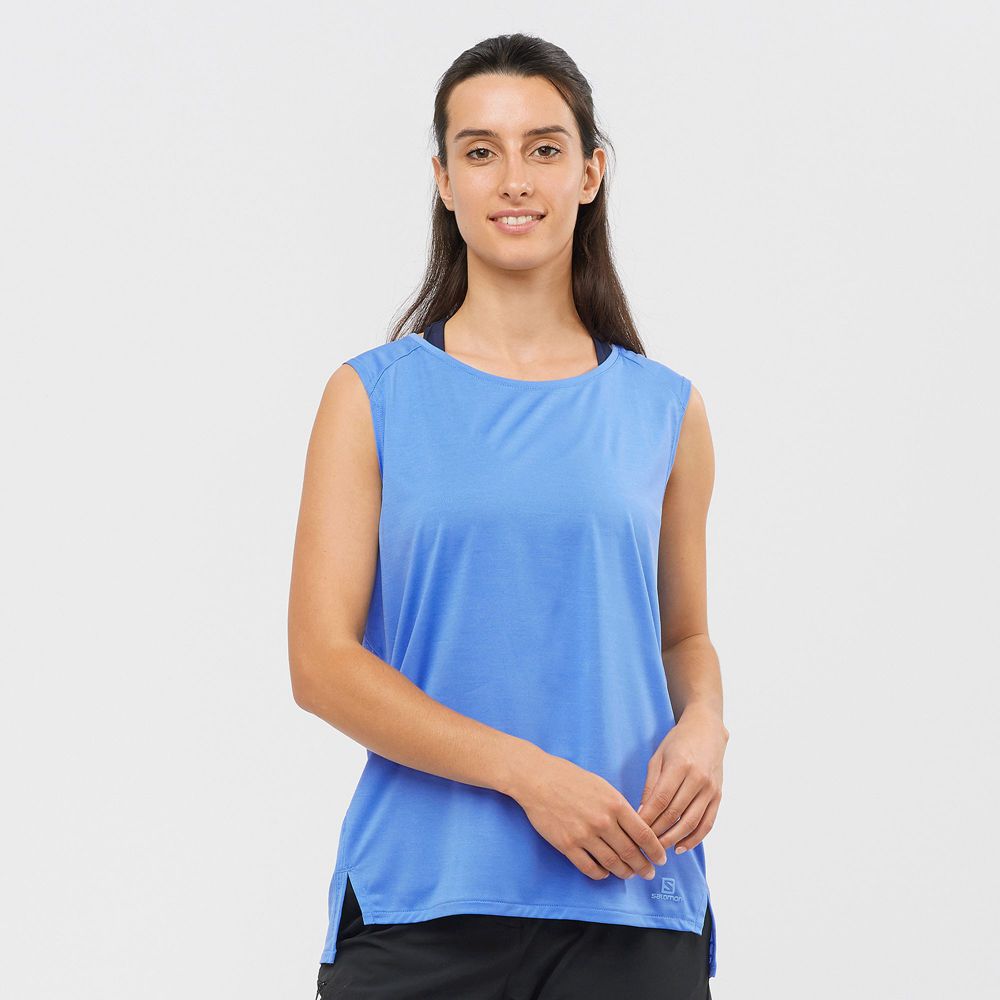 Salomon Israel OUTLINE SUMMER - Womens Tank - Marina (KTVY-36170)